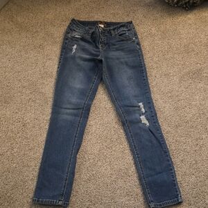 Justice Distressed Blue Skinny Jeans